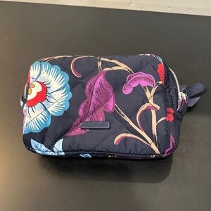 Vera Bradley Navy Cosmetic Bag with Floral Design
